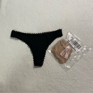 NWT Victoria’s Secret Cotton Lace-Waist Thongs (2)